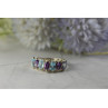 925 Sterling Silver Purple Tourmaline, Topaz & Tanzanite Ring Size 8
