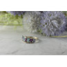 925 Sterling Silver Purple Tourmaline, Topaz & Tanzanite Ring Size 8
