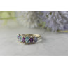 925 Sterling Silver Purple Tourmaline, Topaz & Tanzanite Ring Size 8
