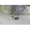 925 Sterling Silver Purple Tourmaline, Topaz & Tanzanite Ring Size 8