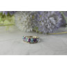 925 Sterling Silver Purple Tourmaline, Topaz & Tanzanite Ring Size 8