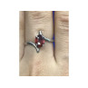 925 Sterling Silver Garnet Ring Size 8
