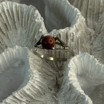 925 Sterling Silver Goldstone Ring Size 7