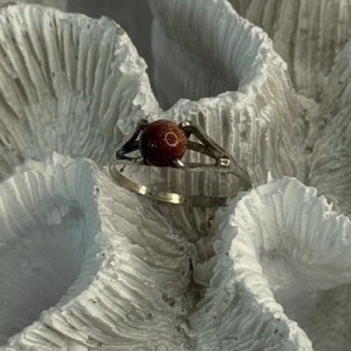 925 Sterling Silver Goldstone Ring Size 7