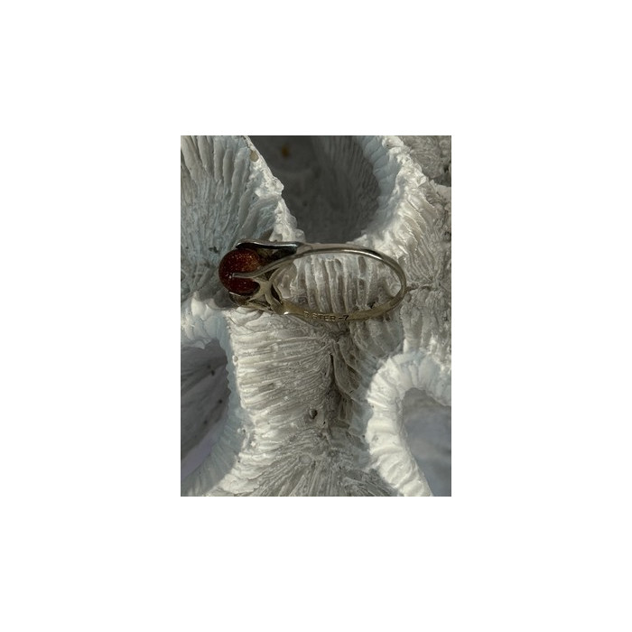 925 Sterling Silver Goldstone Ring Size 7