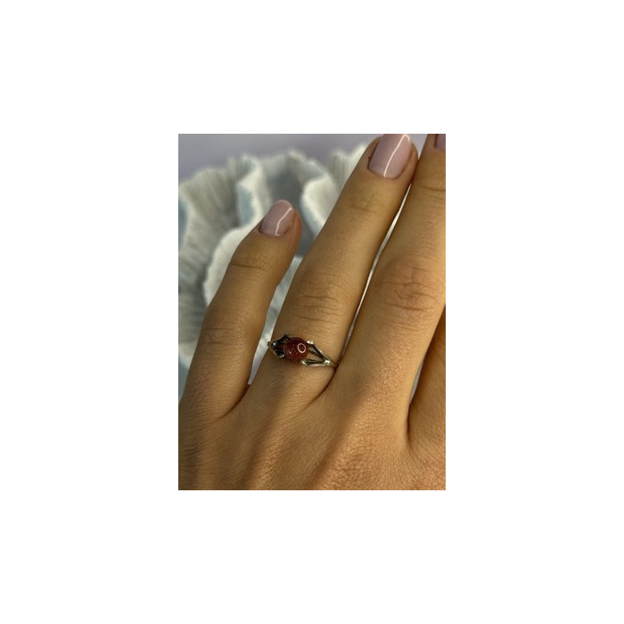 925 Sterling Silver Goldstone Ring Size 7