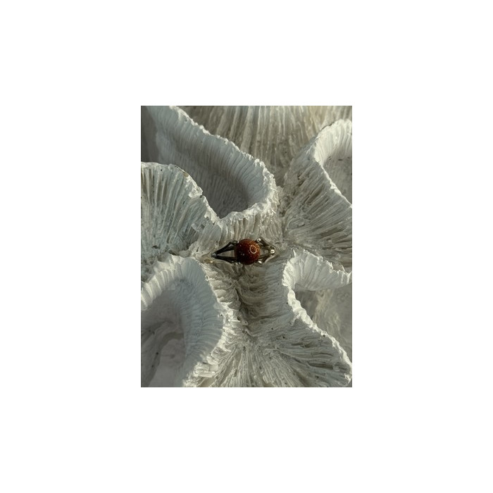 925 Sterling Silver Goldstone Ring Size 7