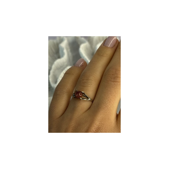 925 Sterling Silver Goldstone Ring Size 7