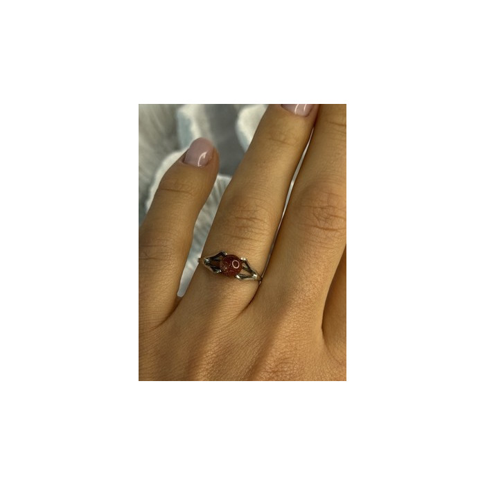 925 Sterling Silver Goldstone Ring Size 7
