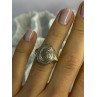 925 Sterling Silver Gold Plated Part Diamond Ring Size 6
