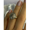 925 Sterling Silver Gold Plated Part Diamond Ring Size 6