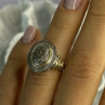 925 Sterling Silver Gold Plated Part Diamond Ring Size 6