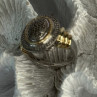 925 Sterling Silver Gold Plated Part Diamond Ring Size 6
