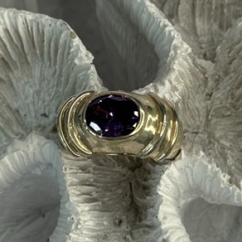 925 Sterling Silver Amethyst Ring Size 7