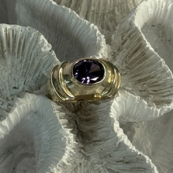 925 Sterling Silver Amethyst Ring Size 7