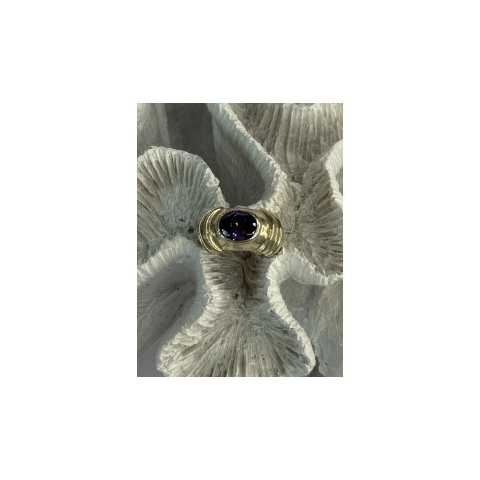 925 Sterling Silver Amethyst Ring Size 7