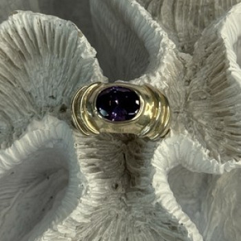 925 Sterling Silver Amethyst Ring Size 7