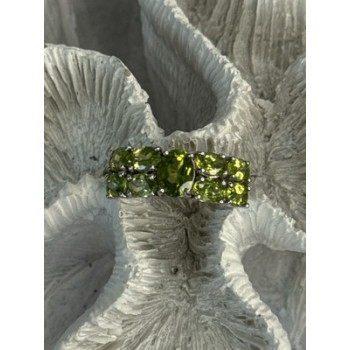 925 Sterling Silver Peridot Ring Size 8