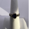 925 Sterling Silver Sapphire & Marcasite Ring Size 6.5