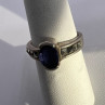 925 Sterling Silver Sapphire & Marcasite Ring Size 6.5