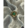 925 Sterling Silver Nephrite Flower Ring Size 6.5