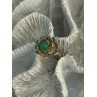 925 Sterling Silver Nephrite Flower Ring Size 6.5