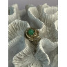 925 Sterling Silver Nephrite Flower Ring Size 6.5
