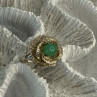 925 Sterling Silver Nephrite Flower Ring Size 6.5