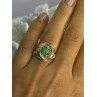 925 Sterling Silver Nephrite Flower Ring Size 6.5
