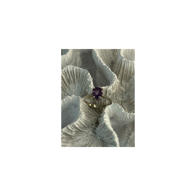 925 Sterling Silver Amethyst Ring Size 6.5