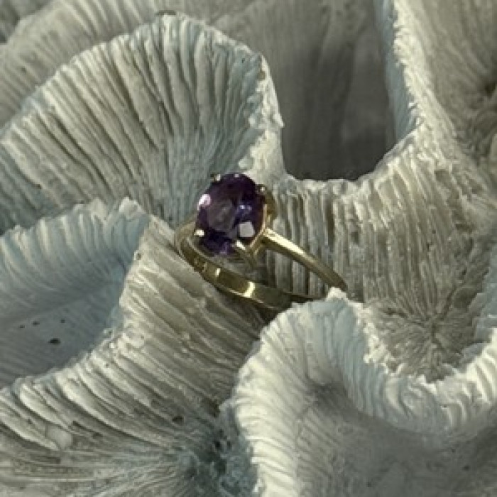 925 Sterling Silver Amethyst Ring Size 6.5