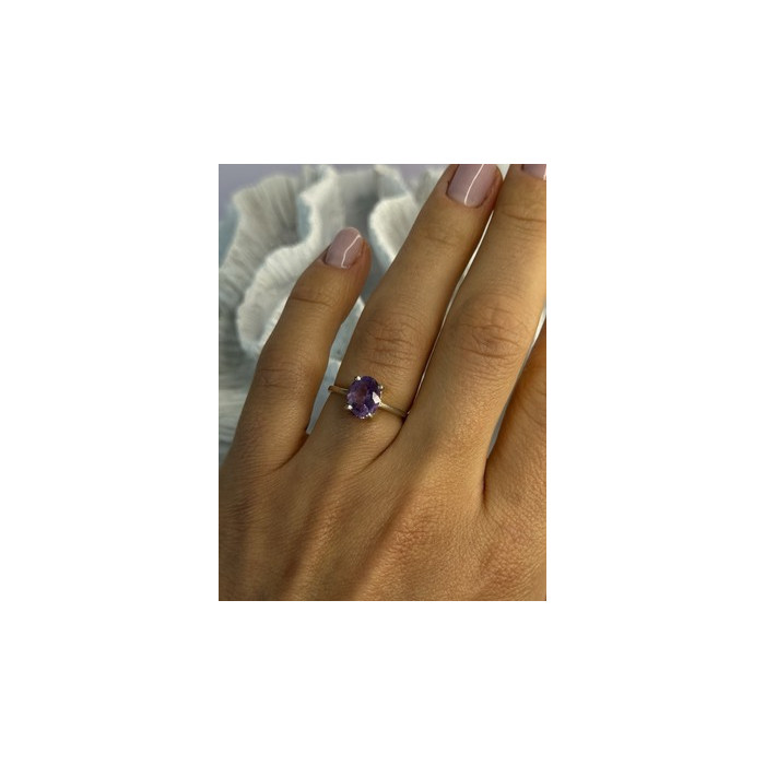 925 Sterling Silver Amethyst Ring Size 6.5