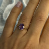 925 Sterling Silver Amethyst Ring Size 6.5