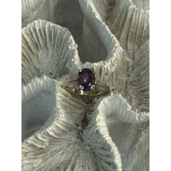 925 Sterling Silver Amethyst Ring Size 6.5