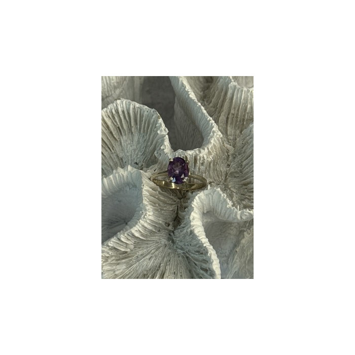 925 Sterling Silver Amethyst Ring Size 6.5