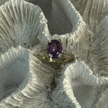 925 Sterling Silver Amethyst Ring Size 6.5