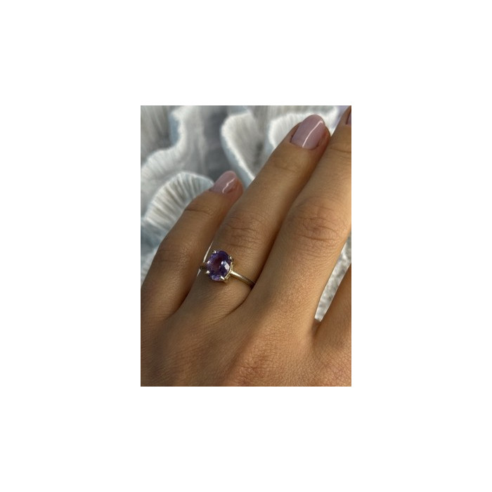 925 Sterling Silver Amethyst Ring Size 6.5