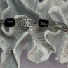 Vintage 925 Sterling Silver Onyx Bracelet Length 7 Inch