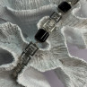 Vintage 925 Sterling Silver Onyx Bracelet Length 7 Inch