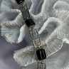 Vintage 925 Sterling Silver Onyx Bracelet Length 7 Inch