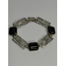 Vintage 925 Sterling Silver Onyx Bracelet Length 7 Inch