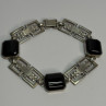 Vintage 925 Sterling Silver Onyx Bracelet Length 7 Inch