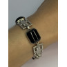 Vintage 925 Sterling Silver Onyx Bracelet Length 7 Inch