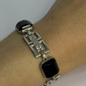 Vintage 925 Sterling Silver Onyx Bracelet Length 7 Inch