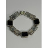 Vintage 925 Sterling Silver Onyx Bracelet Length 7 Inch