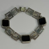 Vintage 925 Sterling Silver Onyx Bracelet Length 7 Inch