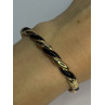 Bangle 925 Sterling Silver Gold Plated Onyx Bracelet