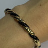 Bangle 925 Sterling Silver Gold Plated Onyx Bracelet
