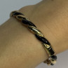 Bangle 925 Sterling Silver Gold Plated Onyx Bracelet