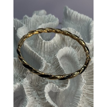 Bangle 925 Sterling Silver Gold Plated Onyx Bracelet